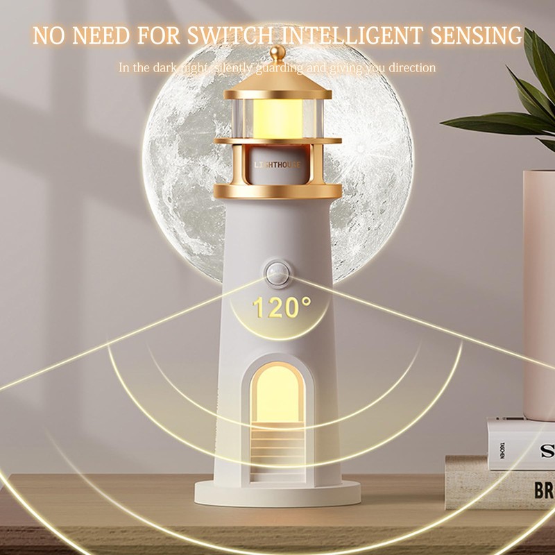 DAZZTIME Lighthouse Decoration, Lighthouse Lamp, LED Lighthouse, Projection Lighthouse Lamp,