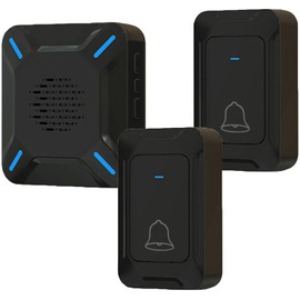 YYQ Outdoor Wireless Doorbell IP68 Large Strong Speaker LED Indicator Range 300M 5 Adjustable Volumes 58 Ringtones (2 Transmitters and 1 Receiver)