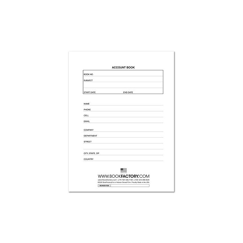 BookFactory 6 Column Ledger Book/Account/Accounting Ledger/Notebook (Six Columns Columnar Format)