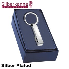 SILBERKANNE Key Ring with Bottle Opener 9 x 3.5 cm Premium Silver Plated Elegant Silver-Plated in Top Workmanship