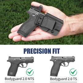 IWB Holster for Smith & Wesson Bodyguard 2.0 (.380), S&W BG 2.0 Concealed Carry Inside Waistband Holster, Optic Cut, Adjustable Retention & Cant, Slim Profile Bodyguard 2 Holster