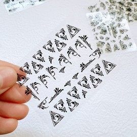NAIL ANGEL 24Sheets Nail Art Adhesive Sticker Sheets Different Black Color Luxury Shapes Sticker Nail Art Deco 10304 (10305)