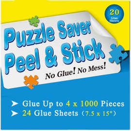 24 Puzzle Saver Sheets, Puzzle Glue Sheets for 4 x 1000 Pcs Jigsaw Puzzles, No Mess Glue Stickers, Gifts for Puzzle Lover