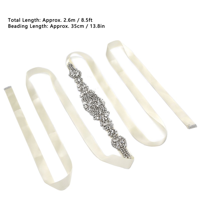 Rhinestone Wedding Dress Belt Elegant Waistbelt Clothes Accessories for Bride