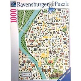 Ravensburger Jigsaw Puzzle: Seville Map, Jigsaw Puzzle, 1000 Pieces, Jigsaw Puzzles for Adults, Puzzle with 1000 Pieces, Glue for Framing Puzzles, Puzzle for Adults, World Map Puzzle, 70 x 50 cm