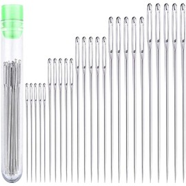 25Pcs Silver Darning Needles, Sewing Needles, Embroidery Needles Set, Large Eye, Blunt Needles,Sewing Needles with, Easy Threading for Sewing and Craft Projects，Sewing and Fabric