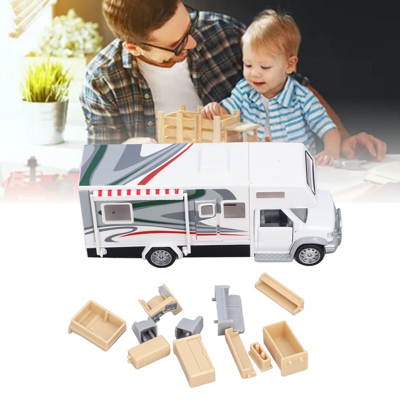 1/32 Kids RV Toy Sound Light Opening Doors Simulation Educational