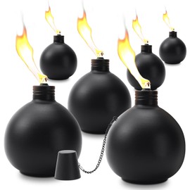 MQKIWAO 6 Pack Citronella Tabletop Torches, 25 oz Table Top Torches for Outdoor, Metal Oil Burner Candles, Garden Torches with Fiberglass Wick for Yard, Patio, Deck, Garden, Party, Landscape.