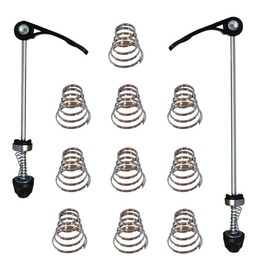 Zetatau Quick Release Skewers Bicycle Axle Front Rear Skewers Rod Steel Wheel +10 pcs Spring Replacements for Road Bike Mountain Bike Black