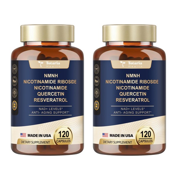Totaria NMNH (Dihydronicotinamide Mononucleotide), NMNH Supplement w/Niacinamide (Vitamin B3), Quercetin,