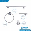 Meer - Set De 4 Accesorios Baño De Acero Inoxidable