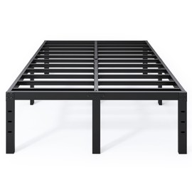 QEROMY California King Bed Frames - 18 in Sturdy Platform Cal King Bed Frame, Heavy Duty Metal Bed Frame No Box Spring Needed, Quick & Easy Assembly, Noise Free, Black