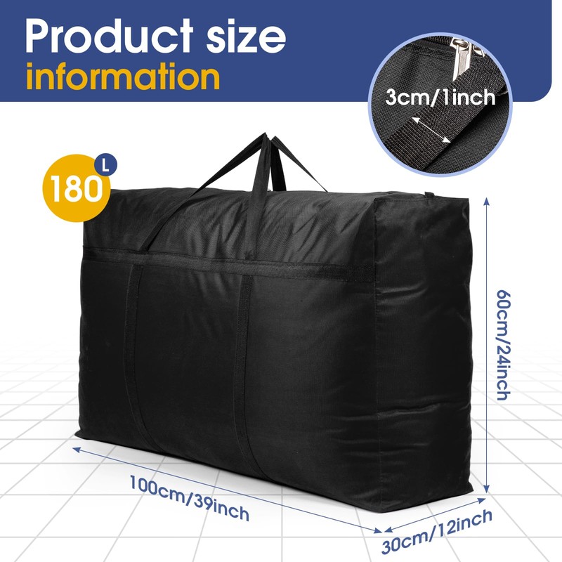 YiMiLiu 180L Extra Large Storage Bag Waterproof Luggage Bag Heavy