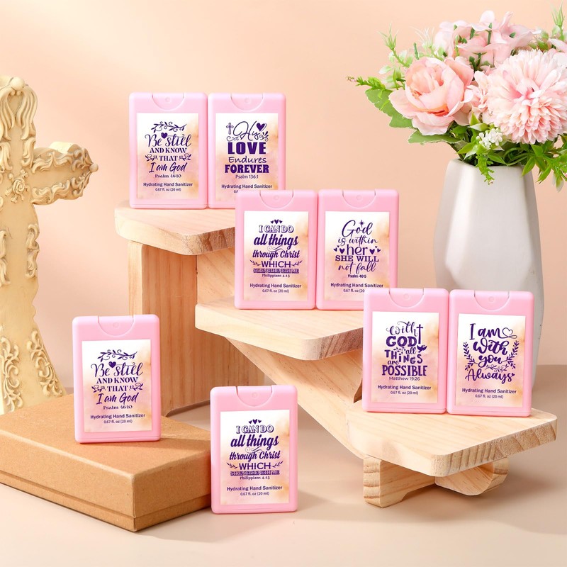 Frienda 24 Pcs Christian Hand Sanitizer Spray for Women, Cute