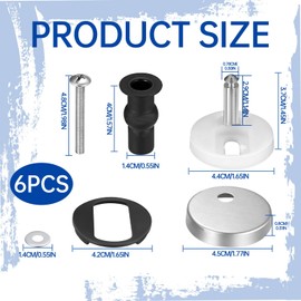 Toilet Seat Hinges,6pcs Soft Close Toilet Seat Hinges Replacement,Toilet Seat Soft Close Hinges 45mm,Replacement Toilet Seat Hinges for Wc Toilet Blind Hole