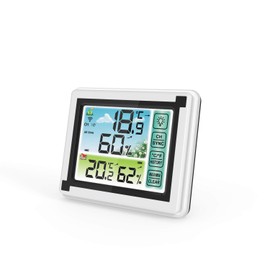 DollaTek Wireless Weather Station with Outdoor Indoor Sensor Digital Thermometer Hygrometer with Large LCD Screen for Home and Office
