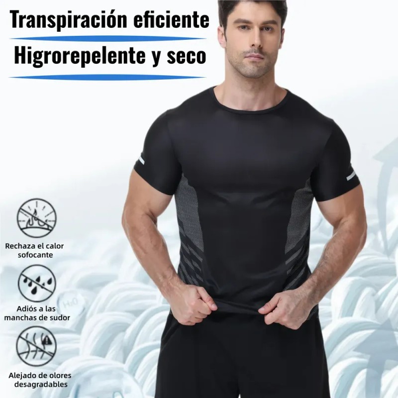 playera deportivas hombre - 2pzs Playeras Hombre Deportivas Secado Rápido