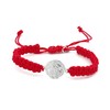 Pulsera de San Benito de Plata ley 925, roja tejida