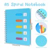 Tikplus A5 Notebook with Dividers, Notebook with Tabs, Spiral Notepad
