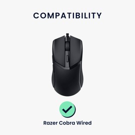 kwmobile Mouse Feet Replacement Compatible with Razer Cobra Wired Computer Mouse Skates Sticker - Black