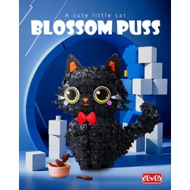 dOvOb Decor Blossom Cat Mini Blocks Building Set - 1651PCS Construction Animal Collection Display Set for Adults and Teen