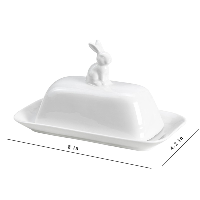 Bicuzat Ceramic Butter Dish with Lid Butter Keeper Butter Plate