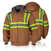 Sicalobo Men's High Visibility Work Jacket, Reflective Waterproof Cashmere Lining
