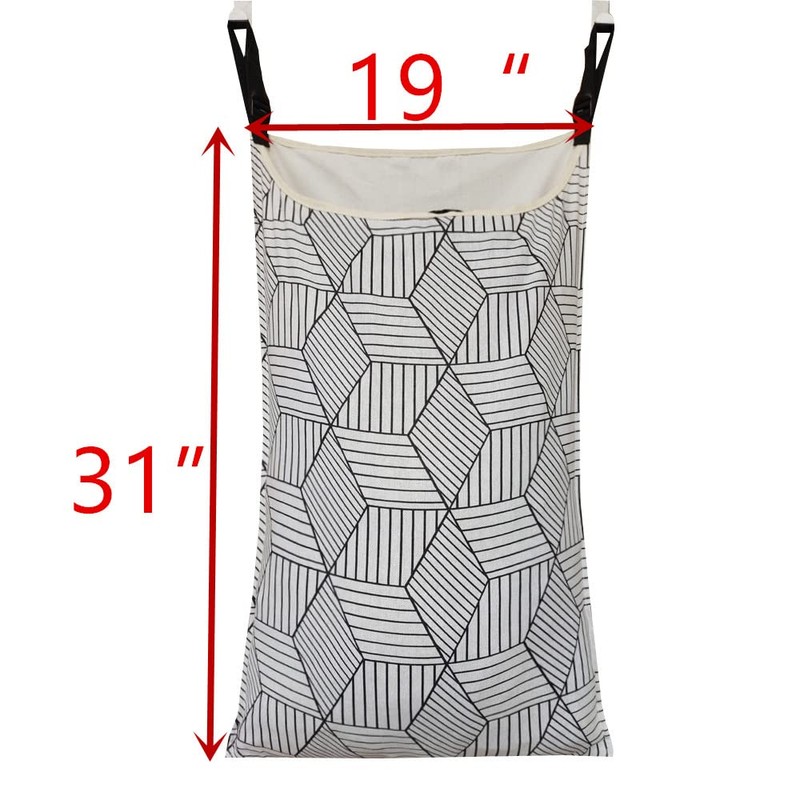 HDHYK Adjustable Space Saving Door Hanging Laundry Hamper Bag with