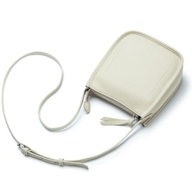 Bearneko Women's Shoulder Bag, Smartphone Pouch, Genuine Leather, Wallet Shoulder, Small, Cross-Body Shape, Lightweight, Waterproof, Smartphone Shoulder Bag, Fashion, Women's, Gift (White)
