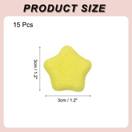 MECCANIXITY 15Pcs Felt Star for Crafts, Light Yellow Sewing Pom Poms Handmade Wool Felt Sheets 1.2" for DIY Arts and Crafts,Sewing Handcraft, Christmas Decoration