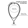 Clataly Gothic Black Star Necklace Dark Multilayer Cross Choker Necklace