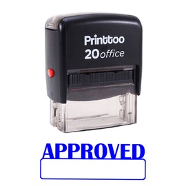 Printtoo Office Stationary Custom Stamp Approved Self Inking Rubber Stamp-Blue