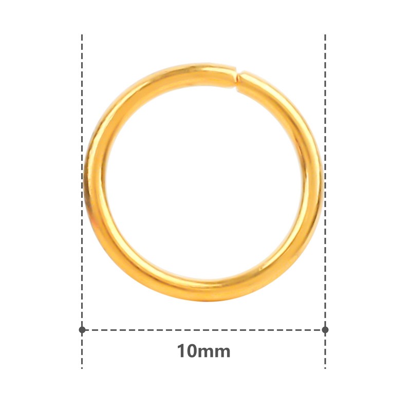 HUIHUIBAO 100 Pieces 10mm Open Jump Ring Metal Split Rings