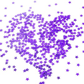Honbay 60g 2.1 Ounce 6mm Star Confetti Glitter Star Sequin for Nail Art, Wedding, Birthday, Party, Festival Decorations (Purple)