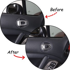 Inner Door Handle Trim Cover Door Decoration Kit Interior Accessories for Mitsubishi Eclipse 2006-2011, Soft Carbon Fiber