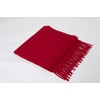 JENNIE LIU Women's 100% Pure Cashmere Scarf for Women (Ruby)