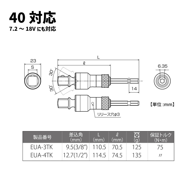 TOP EUA-4TK Universal Socket Adapter for Electric Drills, 0.5 inch