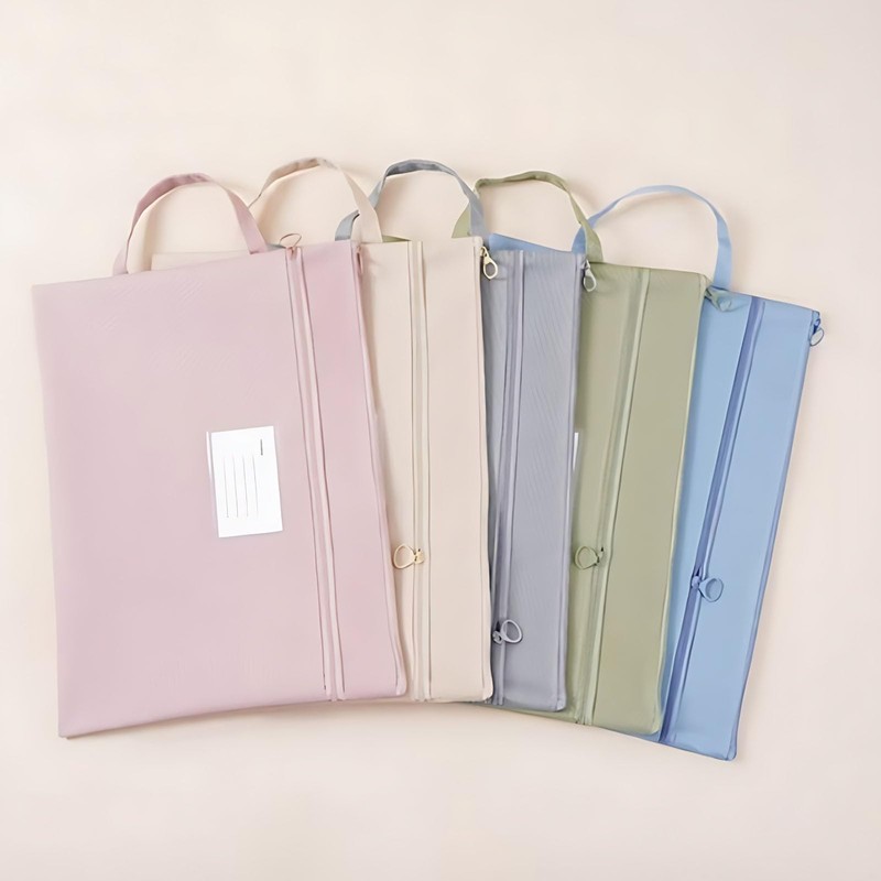 File Bag, 2 Pcs Zippered File Case, A4, 2 Pockets,