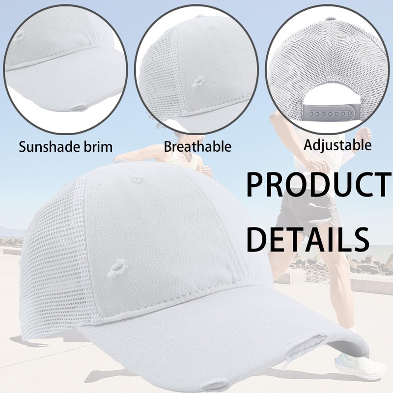 CWENDANER Unisex Baseball Cap, Trucker Cap, Mesh, Adjustable Mesh Running