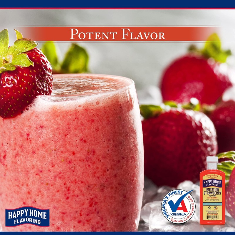 Happy Home Imitation Strawberry Flavoring, Non-Alcoholic, Certified Kosher, 7 oz.