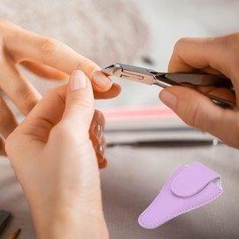 M METERXITY 4 Pack PU Scissors Cover - Embroidery Sewing Craft Leather Scissors Protective Case, Apply to Storing Nipper Shears (4.5 x 2.6 Inches, Purple)