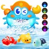 Baby Bath Toys,Light Up Crab Bubble Machine Blower with LED