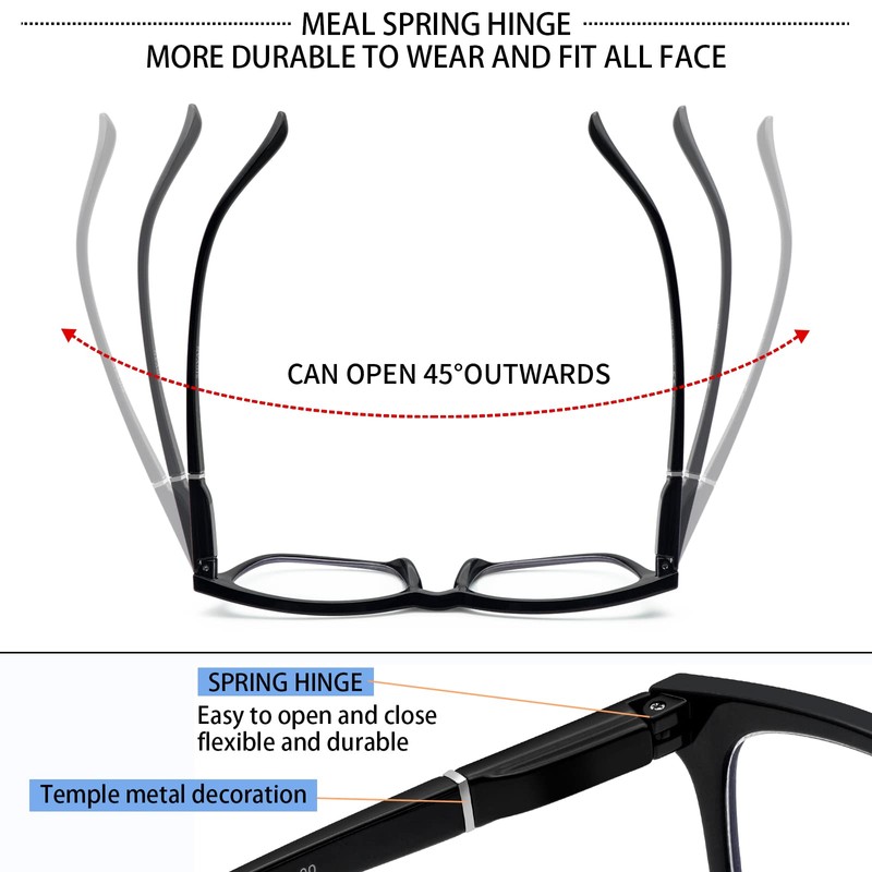 SIGVAN 5 Pack Blue Light Blocking Reading Glasses Fashion Square