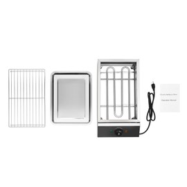 Smokeless Indoor BBQ Griddle, 1800W 110V Commercial Portable Electric Grill, Non-Stick Cooking Surface, Stainless Steel With Removable Griddle for Party, Restaurant, Camping (122-302)