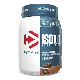 Suplemento Dymatize Whey ISO-100 en polvo 640g Sabor Fudge Brownie