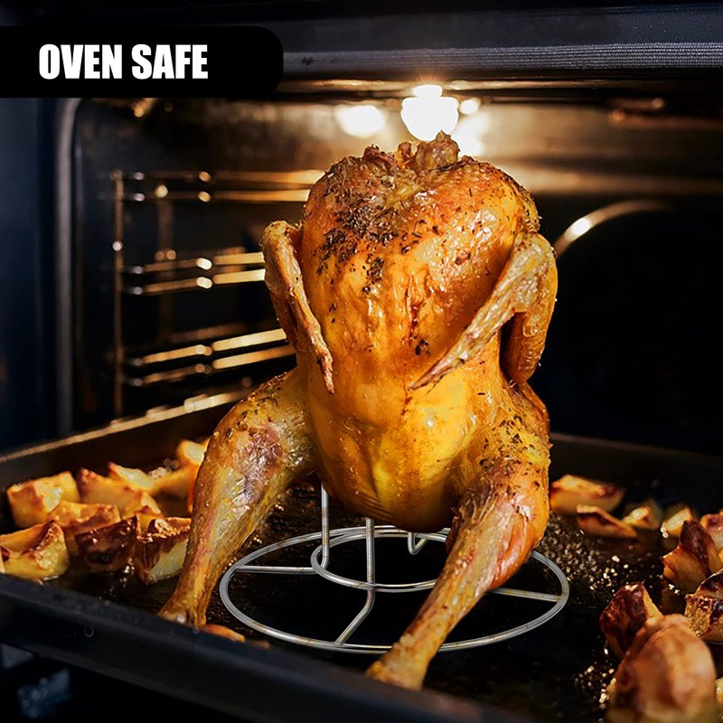 TeamFar Beer Can Chicken Holder - Stainless Steel Stand for