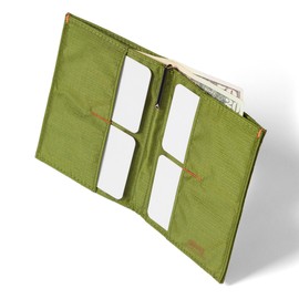 Allett Original Wallet, Cala Green | Nylon, RFID Blocking, Thin Bifold, Minimalistic, Front Pocket | Holds 4-24+ Cards, Bills, Receipts | Wallets for Men & Women