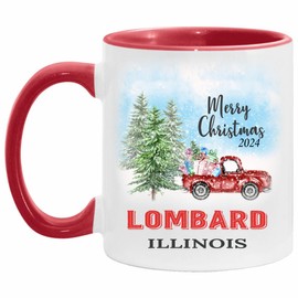 Lombard Mug Lombard Illinois Gifts Travel Souvenir Mug Christmas Mug Ceramic 11oz White
