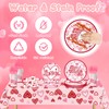 VZCBZC 122PCS Valentine's Day Party Supplies Pink Heart Paper Plates