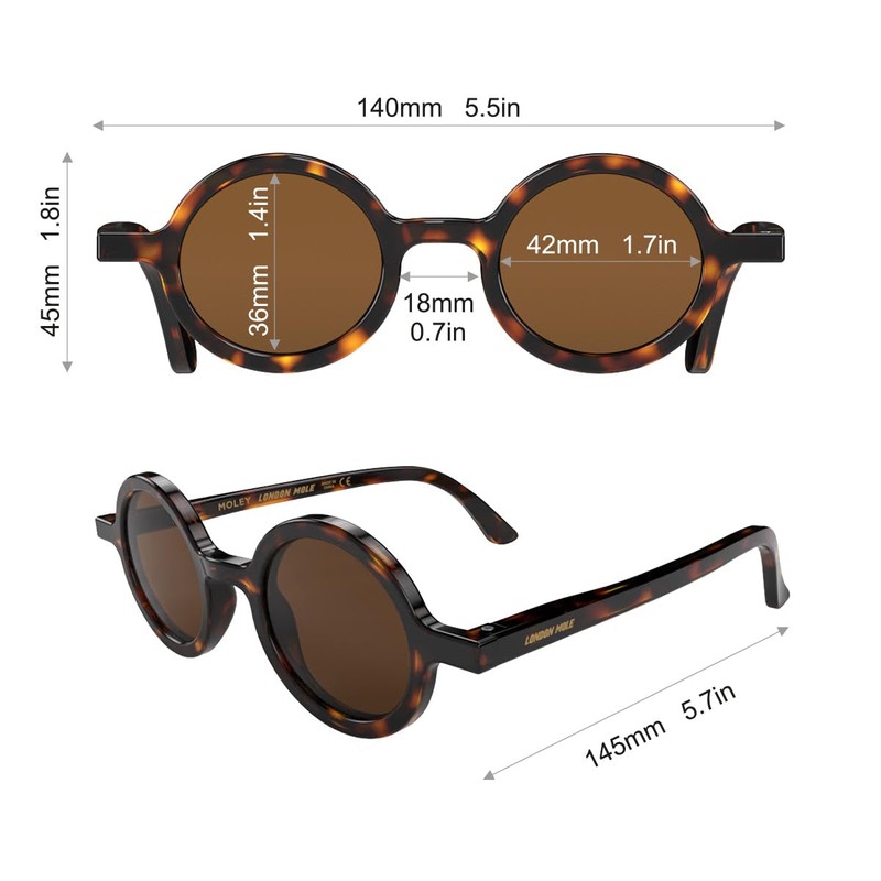 LONDON MOLE® Moley sunglasses | Cool round shaped glasses |